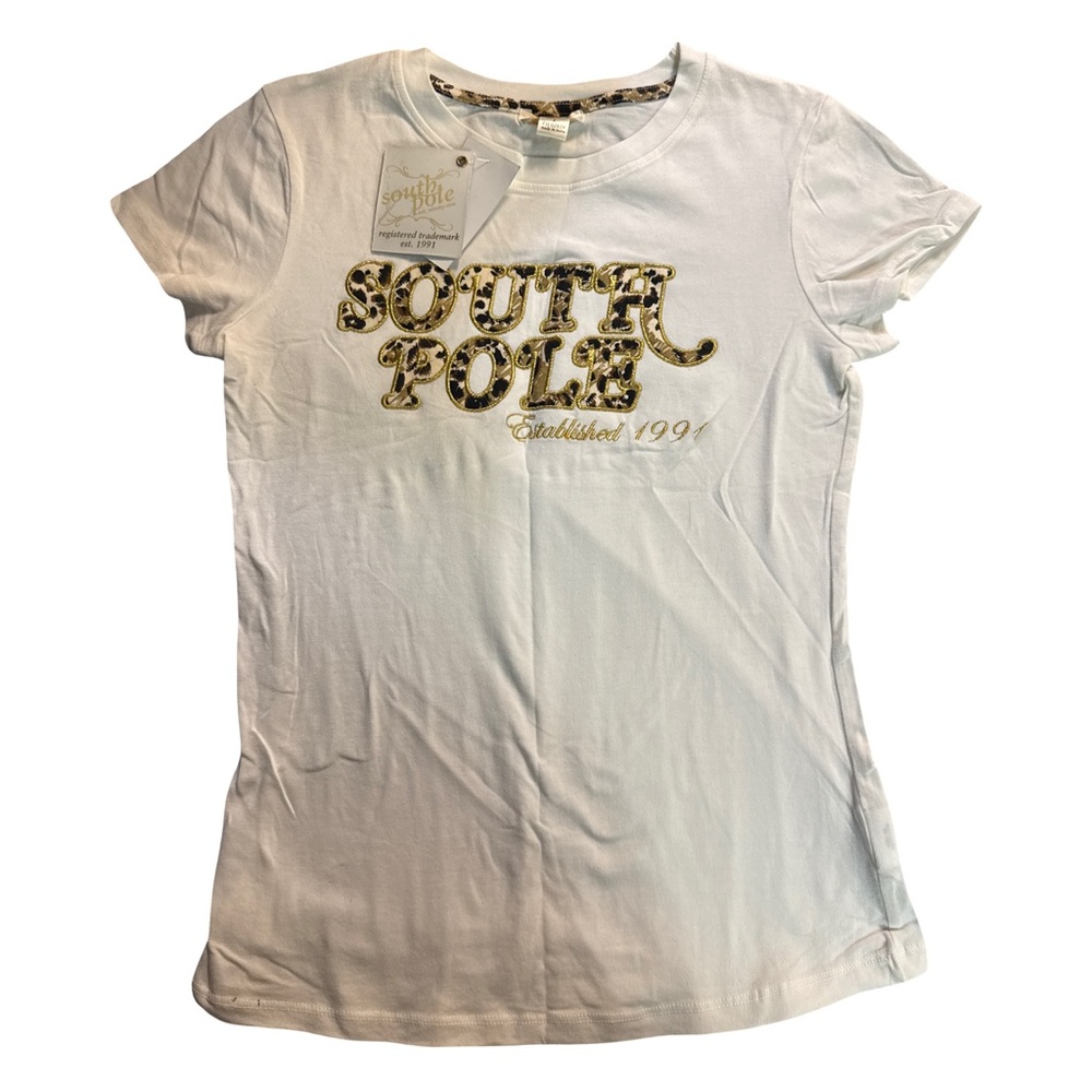 South Pole White and Gold Kids T-Shirt